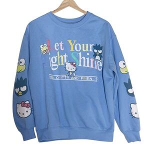 Sanrio Hello Kitty & Friends Light Blue Crewneck Pullover Sweatshirt Size M